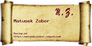 Matusek Zobor névjegykártya